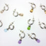 Sterling Silver And Gold Vermeil Gemstone Mini Hoops, thumbnail 5 of 12