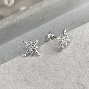 Sterling Silver North Star Studs, 6 of 9