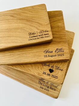 Artisan Oak Wood Personalised Chopping Board, 2 of 7
