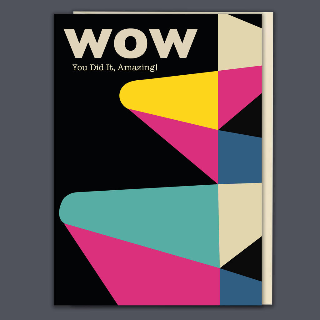 Bold Graphic Style Wow Congratulations Card