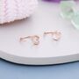 Tiny Open Heart Huggie Hoop Earrings, thumbnail 6 of 11