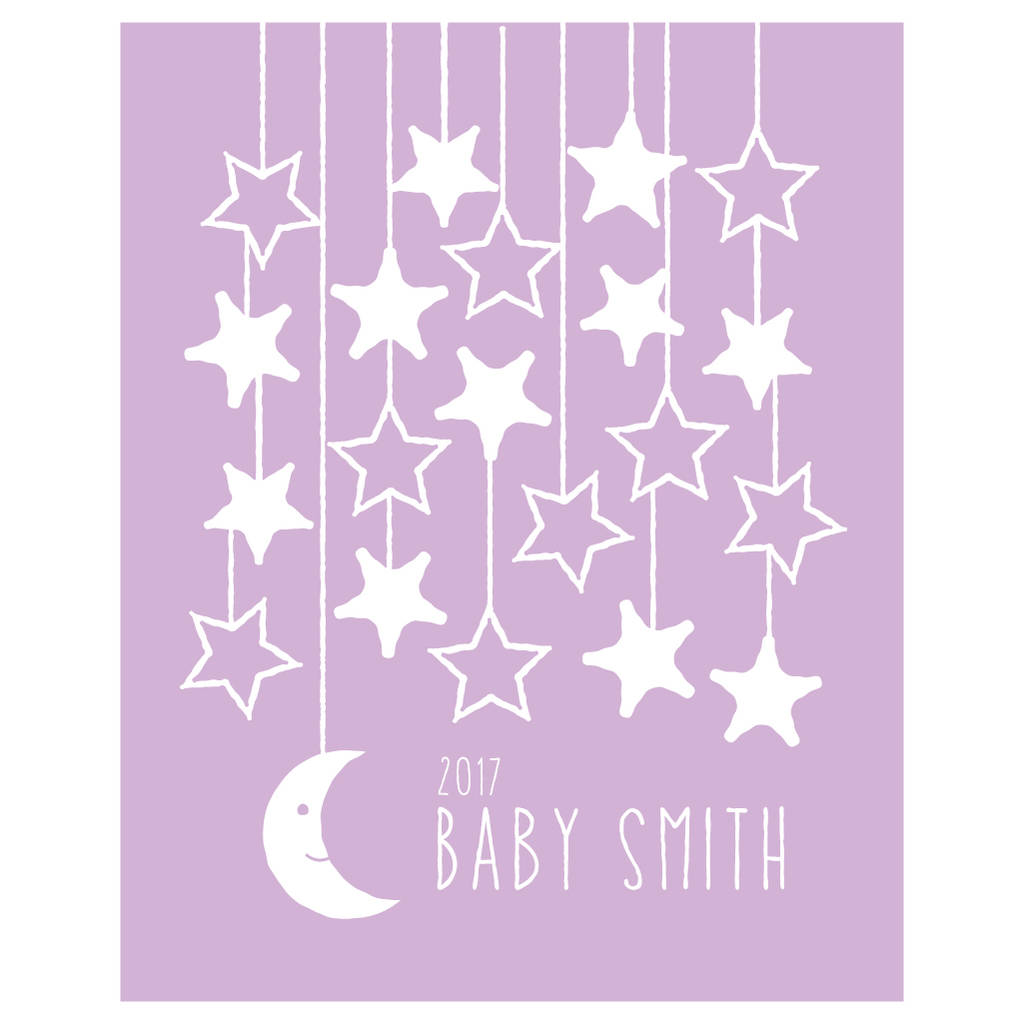 Personalised Photo Album with Sleeves - New Baby Moon & Stars 