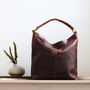 Leather Shoulder Bag, Brown, thumbnail 1 of 6