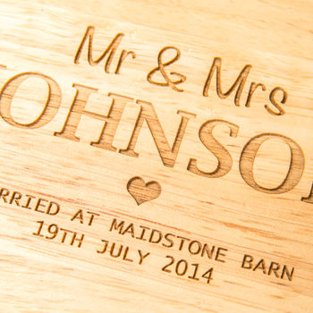 Personalised Wedding Cheese Board And Knife Set, 3 of 9
