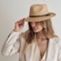Rome Belted Straw Fedora Hat, thumbnail 1 of 3
