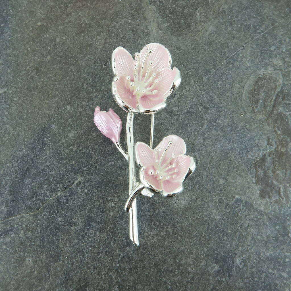Cherry Pink Blossom Brooch, 1 of 4