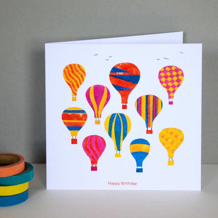 birthday balloons greetings card by fiona clabon illustration ...