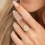 Two.Five Ct Oval Moissanite Halo Engagement Ring, thumbnail 5 of 9