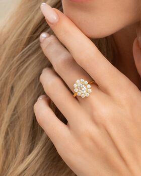 Two.Five Ct Oval Moissanite Halo Engagement Ring, 5 of 9