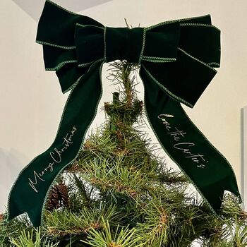 Personalised Velvet Christmas Wreath Bow, 3 of 7
