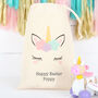 Pull Along Toy Unicorn Toy With Personalised Cotton Bag, thumbnail 1 of 6