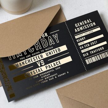 Personalised Football Ticket Birthday Voucher For Son, 4 of 9