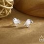Cute Chickadee Bird Stud Earrings In Sterling Silver, thumbnail 1 of 11