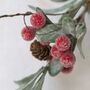 Iced Red Berry Candle Ring With Frosted Leaves, thumbnail 4 of 6