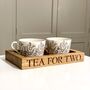 Personalised Oak Tea Cup Tray, thumbnail 2 of 4