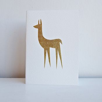 Handmade Gold Foil Llama Couple Birthday Card, 4 of 8