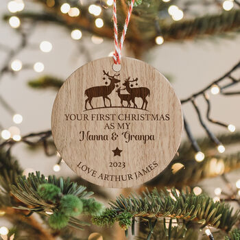 New Grandparents Wooden Christmas Tree Decoration, 2 of 2