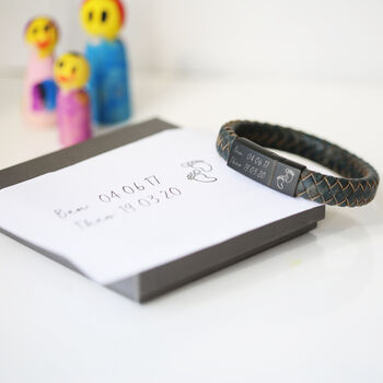 Gifts For Him Personalised Leather Bracelet, 6 of 10