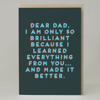 Dear Dad Bold Text Funny Father's Day Card, 2 of 6
