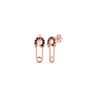 Sterling Silver Black Jewelled Safety Pin Stud Earring, thumbnail 2 of 6