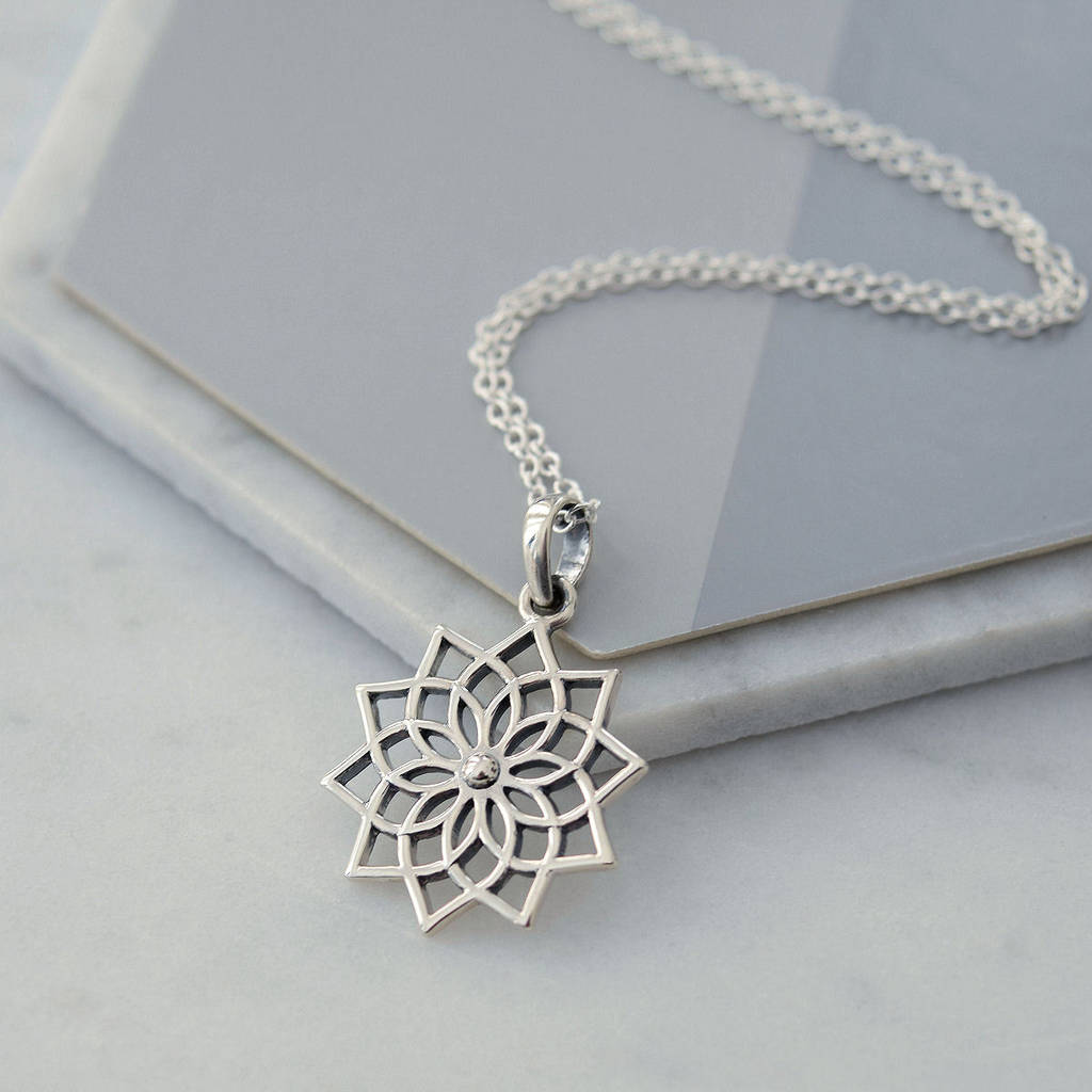 lotus sterling silver necklace