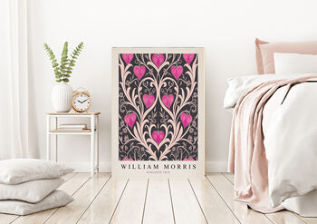 William Morris Pink Hearts Art Print, 4 of 4