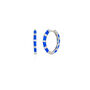 Blue Enamel Stripe Sterling Silver Hoop Earrings Zirconia Interior, thumbnail 3 of 10