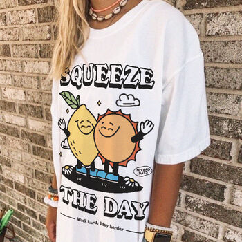'Squeeze The Day' Retro Aesthetic Tshirt, 2 of 6