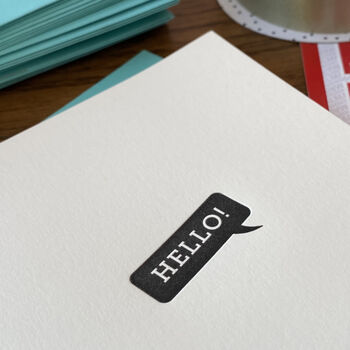 'Hello' Speech Bubble Letterpress Notecards, 2 of 2