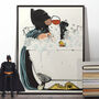 Superhero Batman In The Bath Poster Art Print, thumbnail 1 of 6