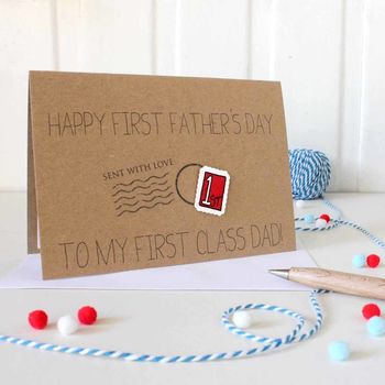 Personalised First Class Dad, First Father's Day Card, 5 of 8
