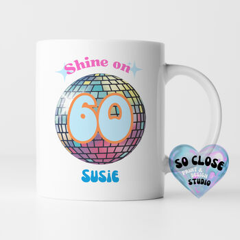 'Disco Ball' Personalised Age Birthday Mug, 2 of 6