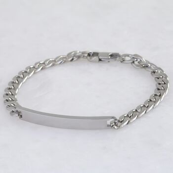 Personalised Mens Stainless Steel Curb ID Bracelet, 2 of 12