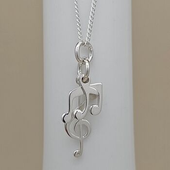 Sterling Silver Music Charms Necklace, 2 of 3