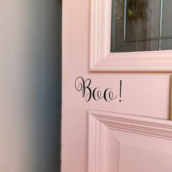 'Boo' Calligraphy Door Sticker, 2 of 3