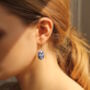 Blue Delft Tulip Earrings, thumbnail 5 of 9