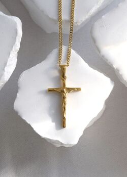 Crucifix Handmade 18 K Gold Plated Necklace, 4 of 5