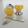 Yellow Mortice Ceramic Door Knobs Set By G Decor, thumbnail 2 of 2