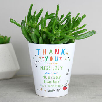 Personalised Thank You Teacher Plant Pot, 6 of 6