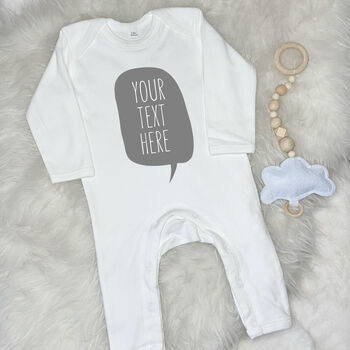 Speech Bubble Personalised Baby Rompersuit, 4 of 6