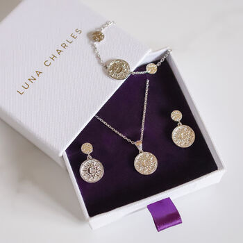 Sun Coin Gift Set | Necklace Earrings And Bracelet, 7 of 12