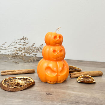 Orange Pumpkin Halloween Decoration Candle, 2 of 8