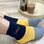 Men's Embroidered Colour Block Bed Socks, thumbnail 1 of 5