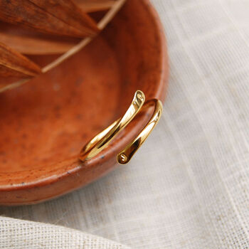 Gold Adjustable Wrap Hug Ring With Personalised Initials, 2 of 9