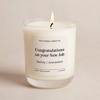 Personalised New Job Congratulations Soy Wax Candle, 2 of 5