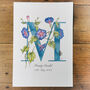 W Is For Wisteria Botanical Print, Personalised, thumbnail 8 of 9