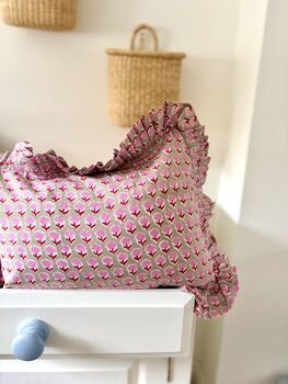 Indian Blockprint Cushion, 3 of 3