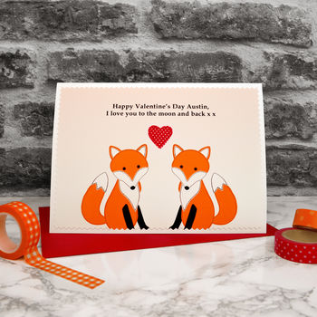 'Foxes' Personalised Valentines Card, 3 of 4
