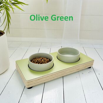 Dog / Cat Wooden Feeding Station With Ceramic Bowls, 8 of 12