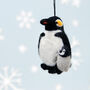 Felt Penguin And Baby Christmas Decoration, thumbnail 2 of 2